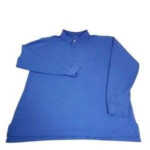 L.L.Bean Long Sleeve‎ Polo Shirt Cotton Casual Classic Fit Men's LargeBlue